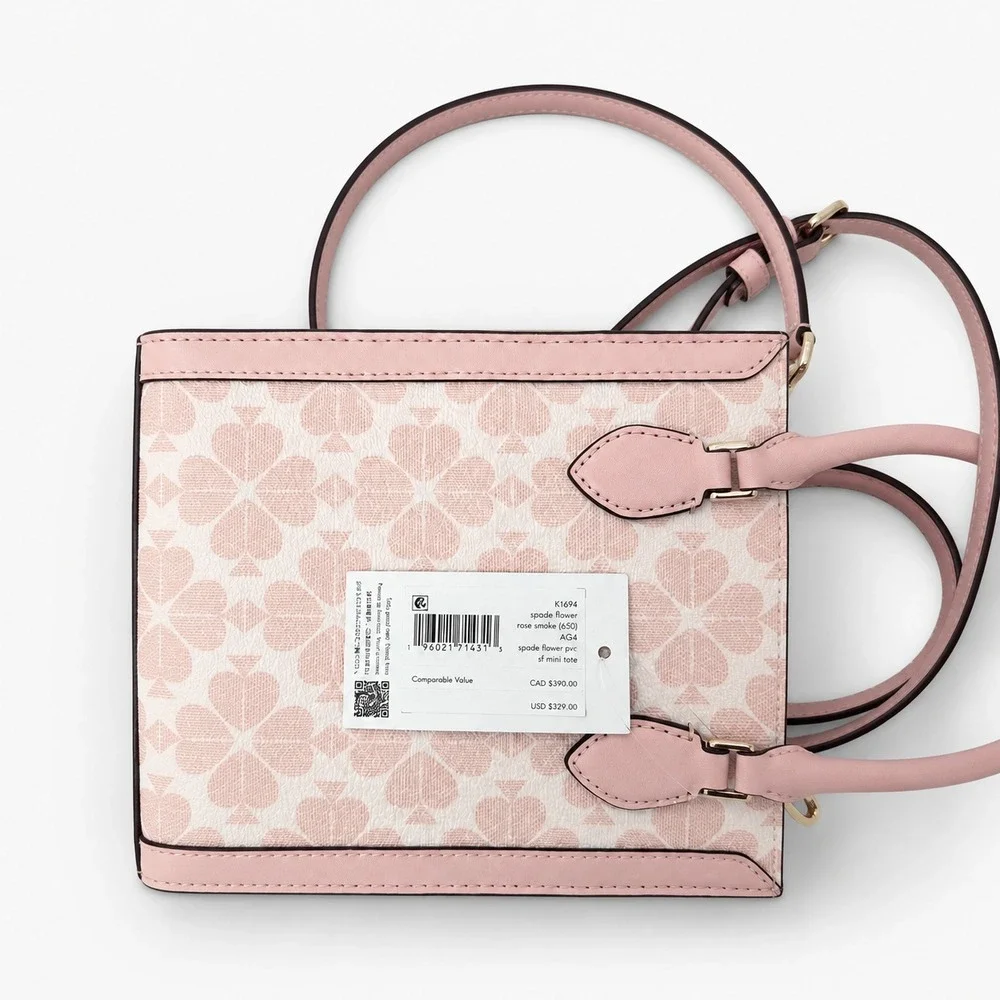 Kate Spade Spade Flower Mini Tote Rose Smoke Pink Crossbody Bag K1694 NWT